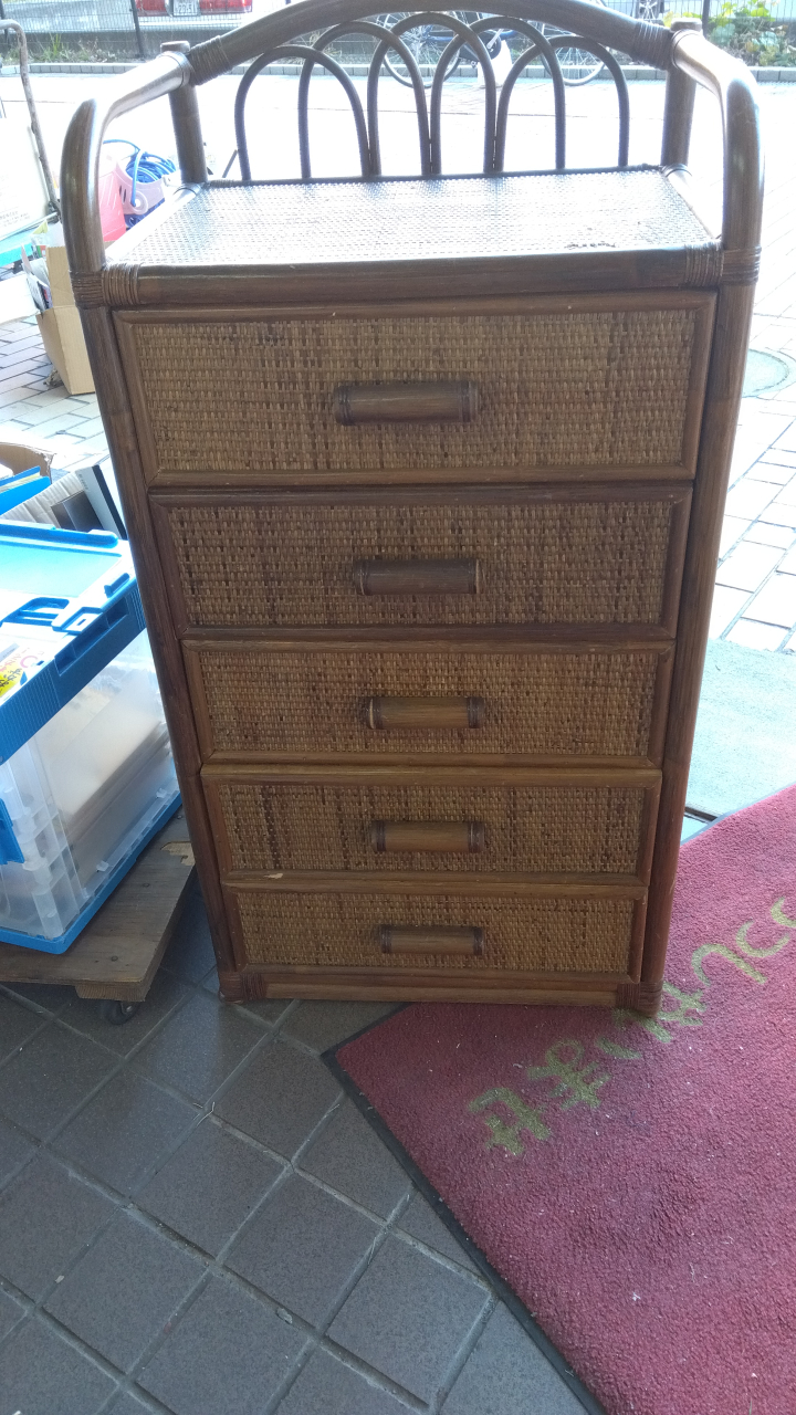 籐製四段チェスト